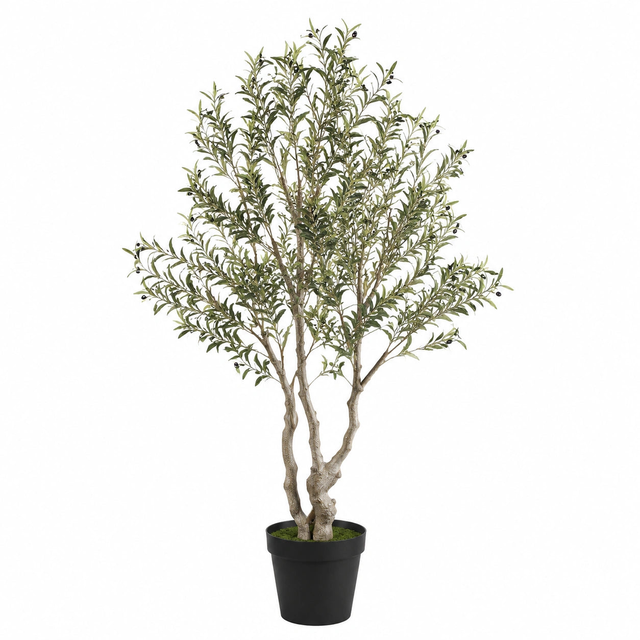 Arbre artificiel olivier 180 cm feuillage vert en plastique pour intérieur