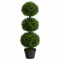 Arbre artificiel topiaire 120 cm en plastique vert pour décoration intérieure à trois boules