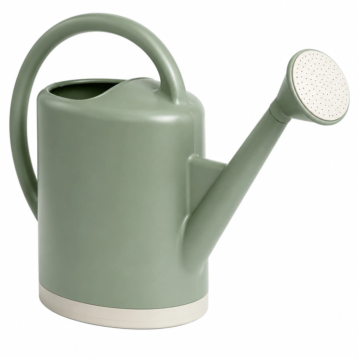 Arrosoir 10 L en plastique vert sauge avec pommeau pour jardinage extérieur