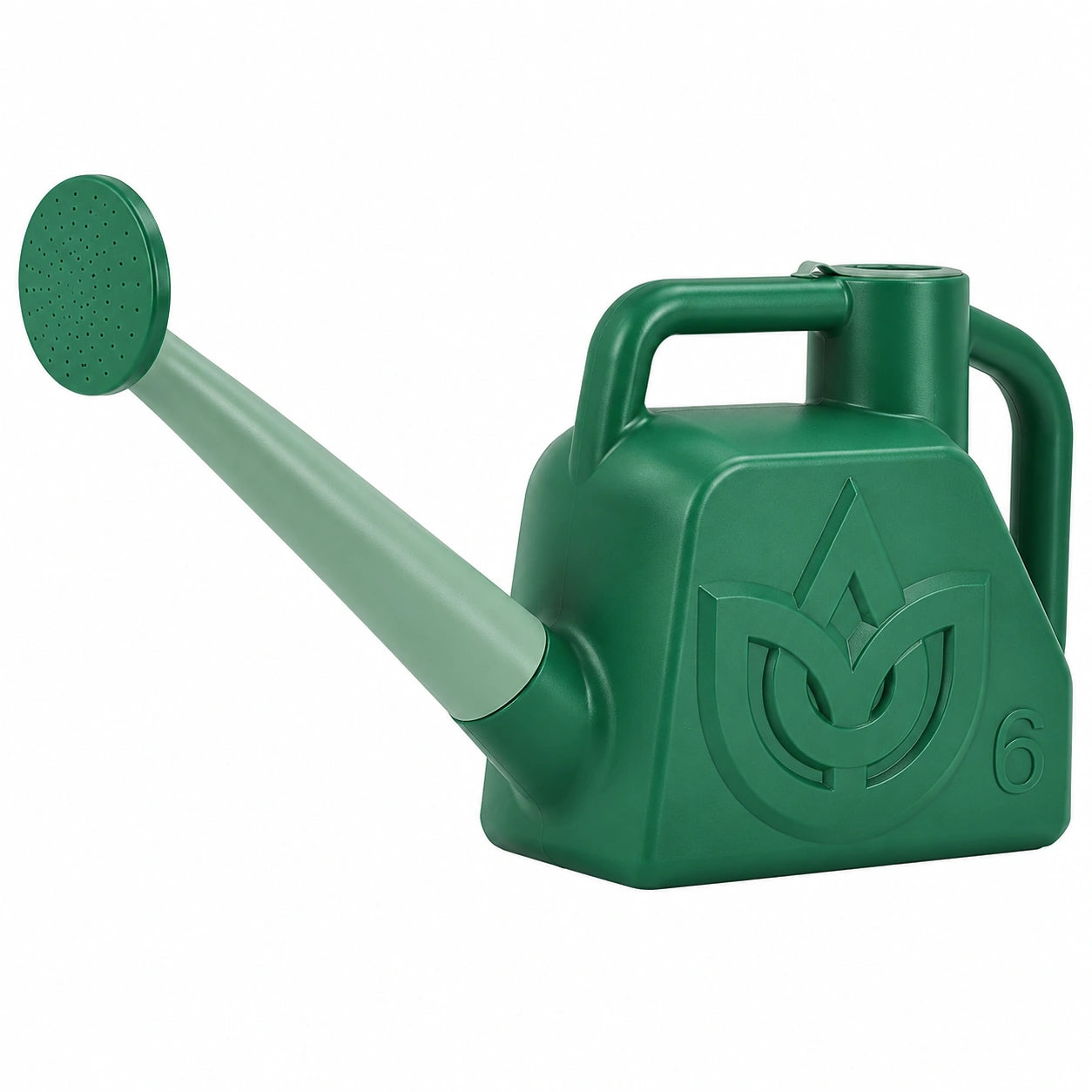 Arrosoir 6 L en plastique vert avec pomme d'arrosage double poignée