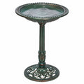 Bain d'oiseaux sur pied Ø50 cm en métal vert patiné style classique