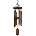 Carillon éolien 90 cm en métal et bois brun pour décoration suspendue