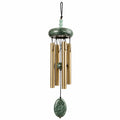 Carillon à vent 85 cm en métal doré vert et noir pour décoration intérieure extérieure