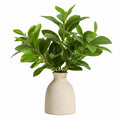 Plante verte artificielle 85 cm en plastique vert avec vase en céramique pour décoration intérieure